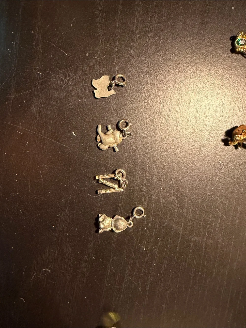 Silver Kids Charm Set with Alphabet and Animals - N Letter